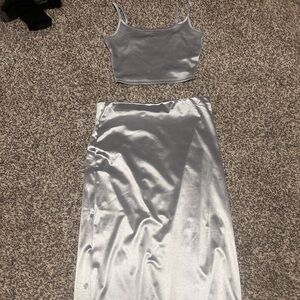 Wild Fable Strapless Silver Dress